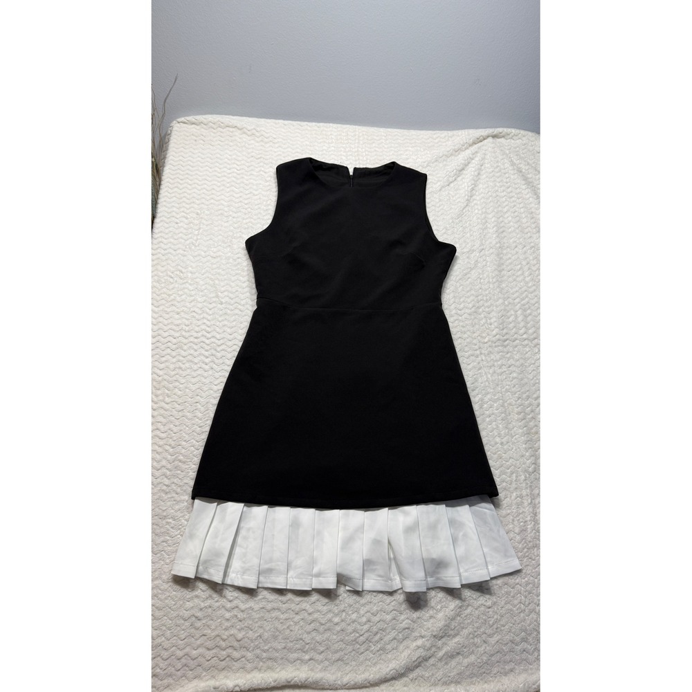 Commense Black White Pleated Hem Colorblock Mini Dress OA240308056 NWT Size L